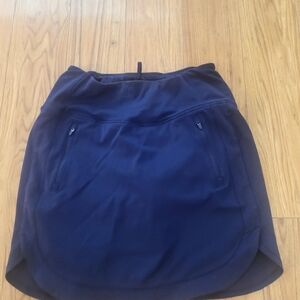 Navy Active Skort with Front Zipper Pockets ATHLETA